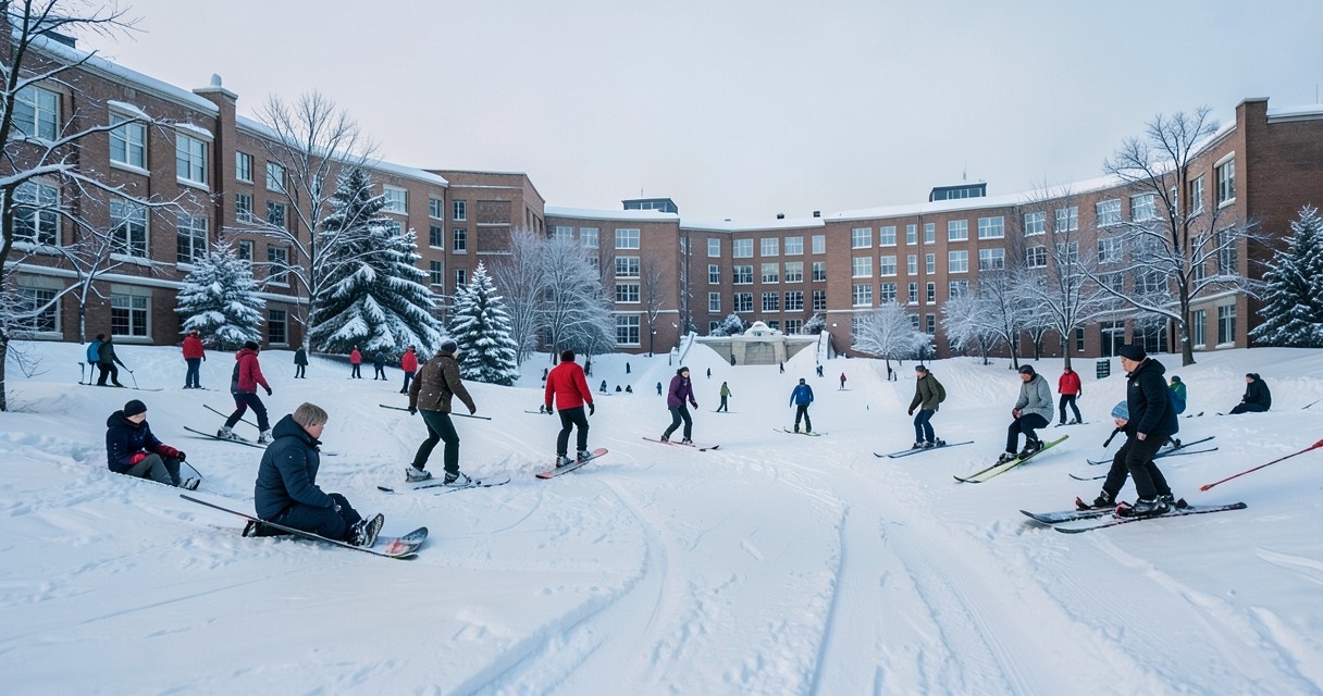 Winter activities and campus life